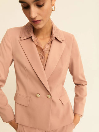 Blazer doppiopetto in faille stretch