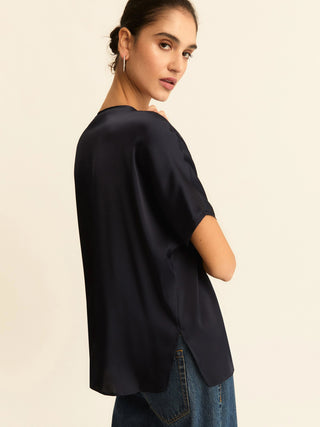 T-shirt over in raso
