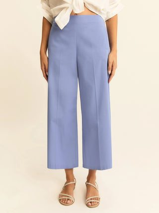 Pantalone dritto in gabardina stretch