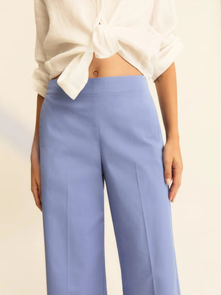 Pantalone dritto in gabardina stretch