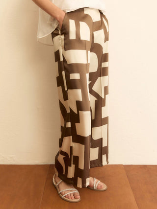 Pantalone in twill stampato