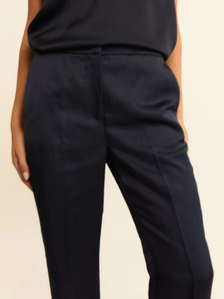 Pantalone in raso di lino e viscosa