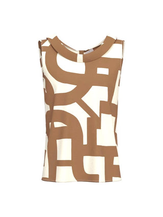 Top smanicato in twill