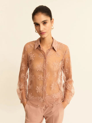 Camicia in pizzo chantilly