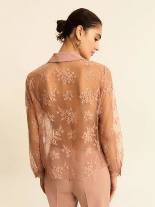 Camicia in pizzo chantilly