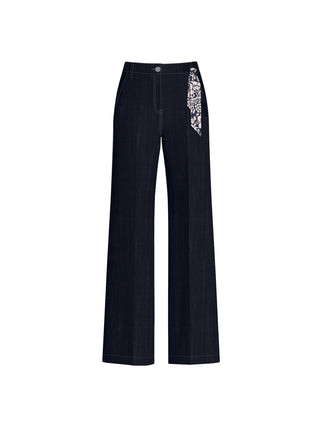 Pantalone wide leg effetto denim