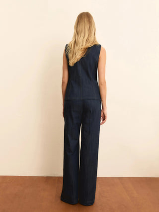 Gilet aderente in denim