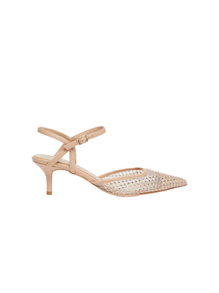 Slingback in mesh con cristalli