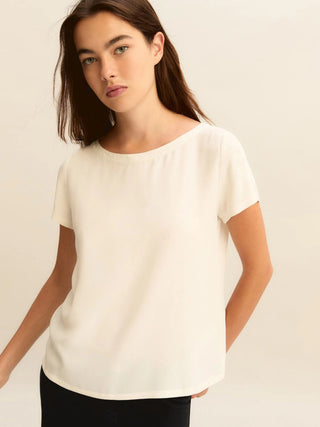 Blusa in crepe di misto seta