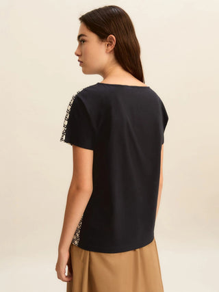 Blusa doppio materiale