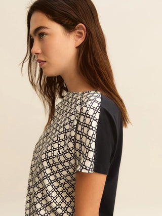 Blusa doppio materiale