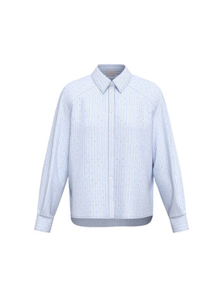 Camicia ampia in popeline stretch