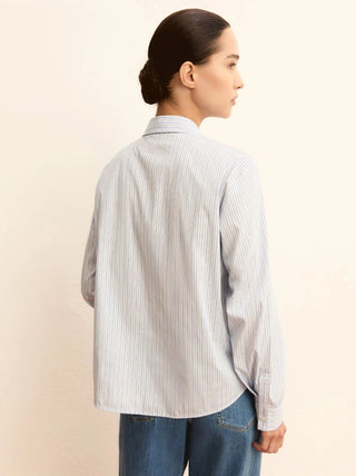 Camicia ampia in popeline stretch