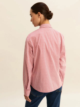 Camicia ampia in popeline stretch