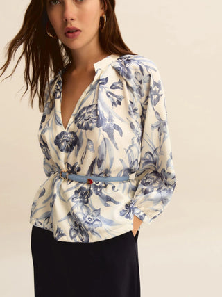 Blusa in twill stampato