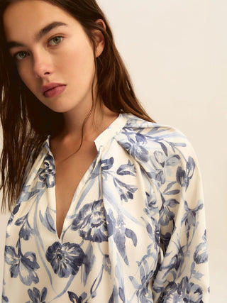 Blusa in twill stampato