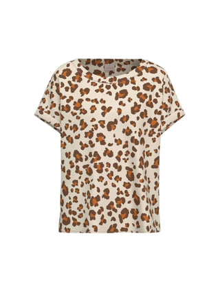 T-shirt in twill stampata