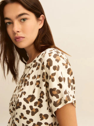 T-shirt in twill stampata