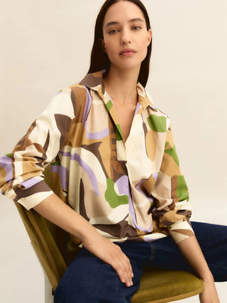 Blusa in popeline stampato