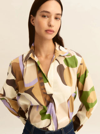 Blusa in popeline stampato