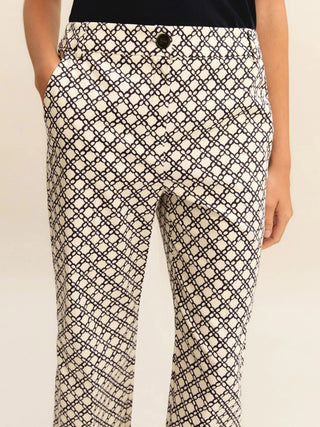 Pantalone flare in cotone stretch