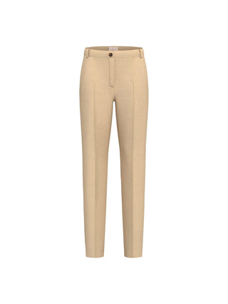 Pantaloni slim in twill di misto lino