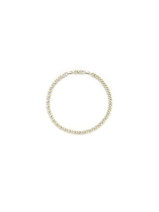 Collana chevron con pietre oro/argento