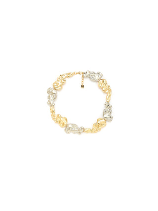 Collana girocollo martellata argento/oro