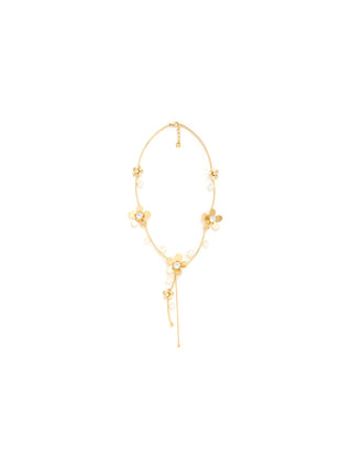 Collana flowers con pietre oro