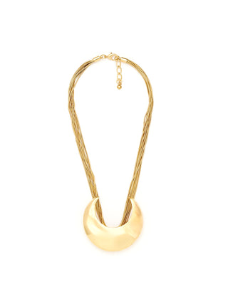 Collana multifilo con pendente luna oro