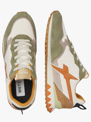 Sneakers in tessuto tecnico e suede