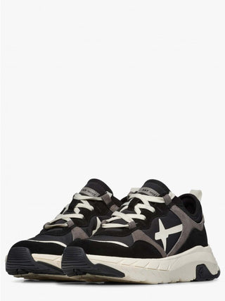 Sneakers in suede e tessuto tecnico