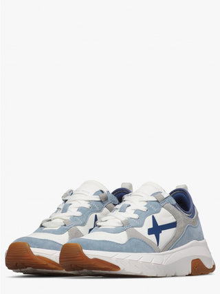 Sneakers in suede e tessuto tecnico