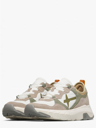 Sneakers in suede e tessuto tecnico