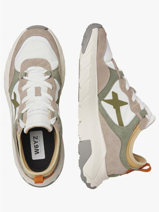 Sneakers in suede e tessuto tecnico