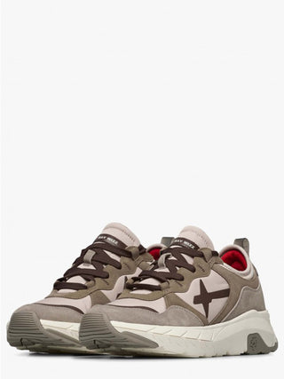 Sneakers in suede e tessuto tecnico