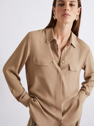 Camicia in crêpe di misto seta