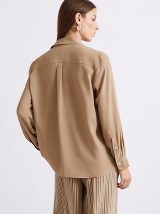 Camicia in crêpe di misto seta