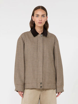 Giacca bomber in lana pied de poule