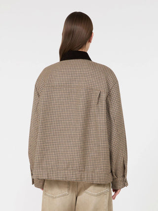Giacca bomber in lana pied de poule