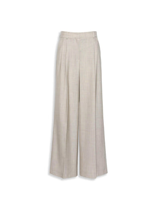 Pantalone wide leg in tela di lana