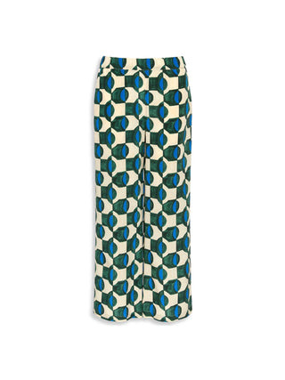 Pantalone in crêpe de chine stampato