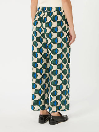 Pantalone in crêpe de chine stampato