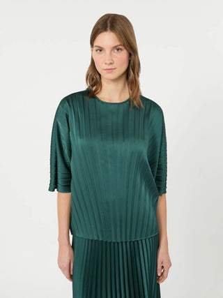 Blusa ampia in raso plissé