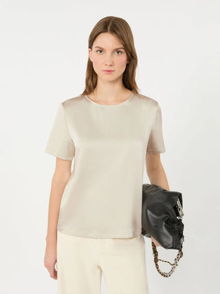 T-shirt girocollo in raso