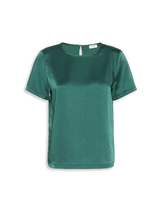 T-shirt girocollo in raso