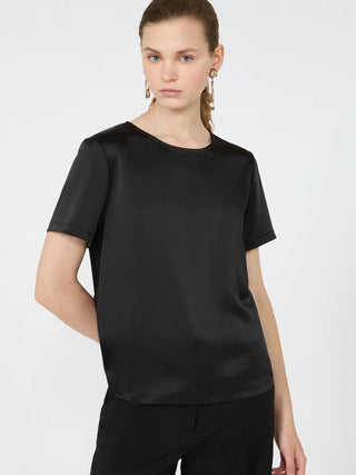 T-shirt girocollo in raso