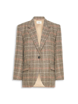 Blazer monopetto in lana principe di galles