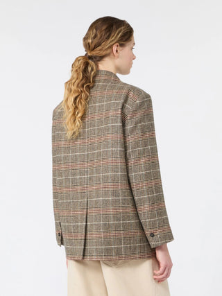 Blazer monopetto in lana principe di galles