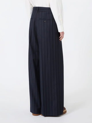 Pantalone in flanella gessata di lana